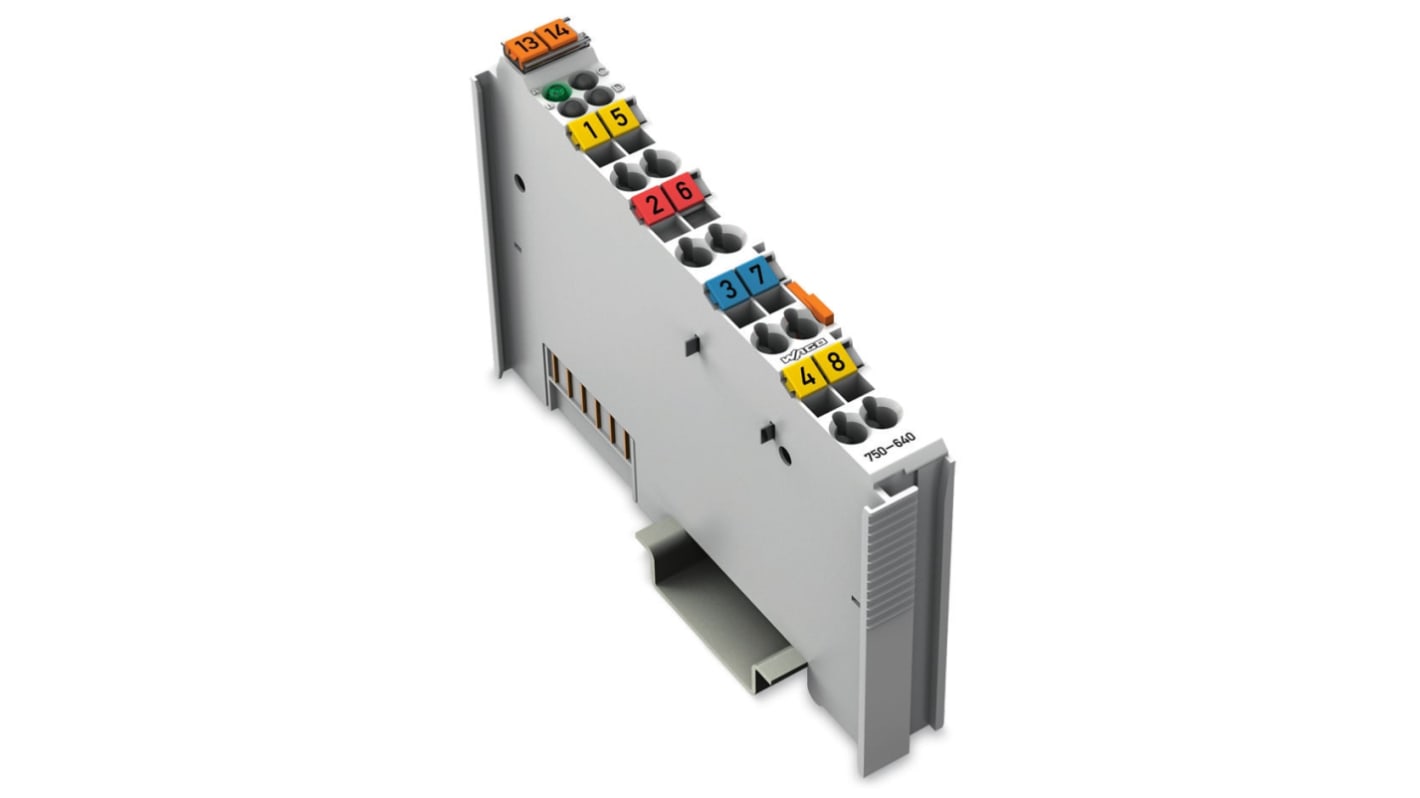 Modulo I/O Wago 750-640, per PLC, alimentazione 5 V CC, grado di protezione IP20, supporta segnali DCF77.