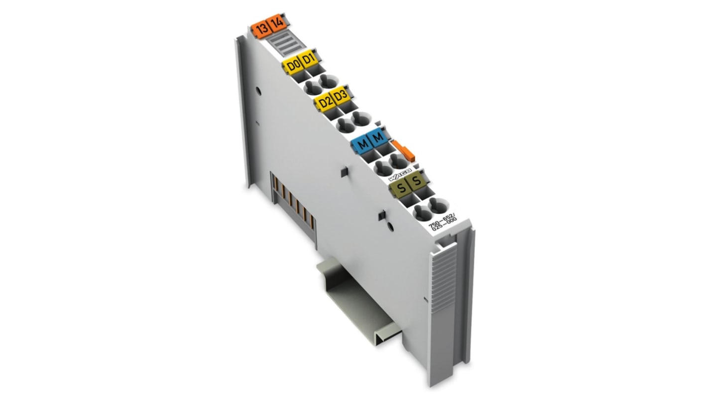 Modulo di interfaccia Wago 750652/025000 per PLC, RS-232 C, alimentazione 24 V, montaggio su guida DIN 35.