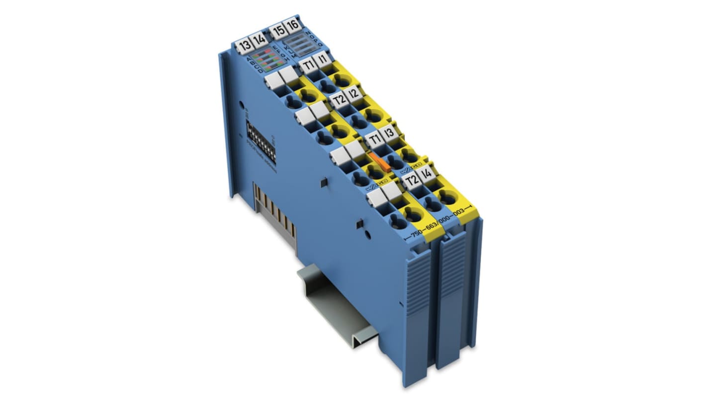 Modulo di ingresso digitale Wago 750-663/000-003, 4 canali, 24 V c.c., contenitore in policarbonato, per PLC.