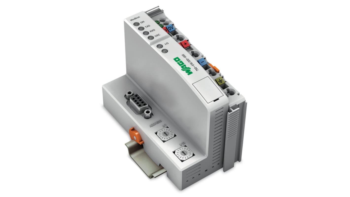 Wago 750-816/300-000, controller MODBUS compatto, grado di protezione IP20, alimentazione 24 V, conforme a RoHS.