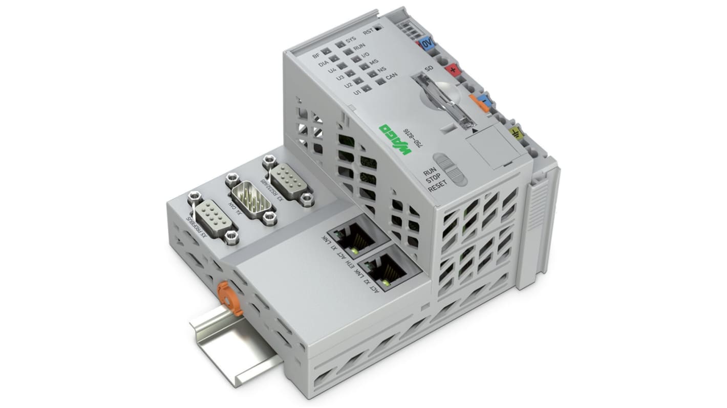 Modulo di comunicazione Wago 750-8216/025-000, PFC200, 24 V, due interfacce Ethernet, programmazione IEC 61131-3.