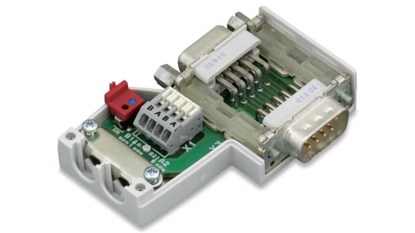 Zoccolo relè Wago 750-970, connettore bus Profibus, connessione CAGE CLAMP, grado di protezione IP20.