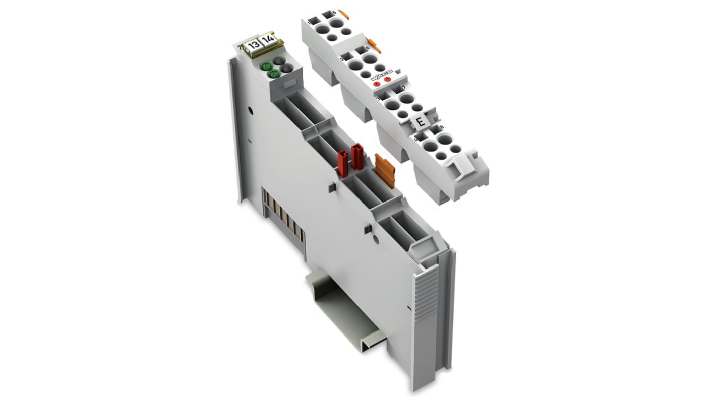 Modulo di ingresso digitale Wago 753427, 2 canali, montaggio su guida DIN 35, tensione 110 V c.c., realizzato in policarbonato.