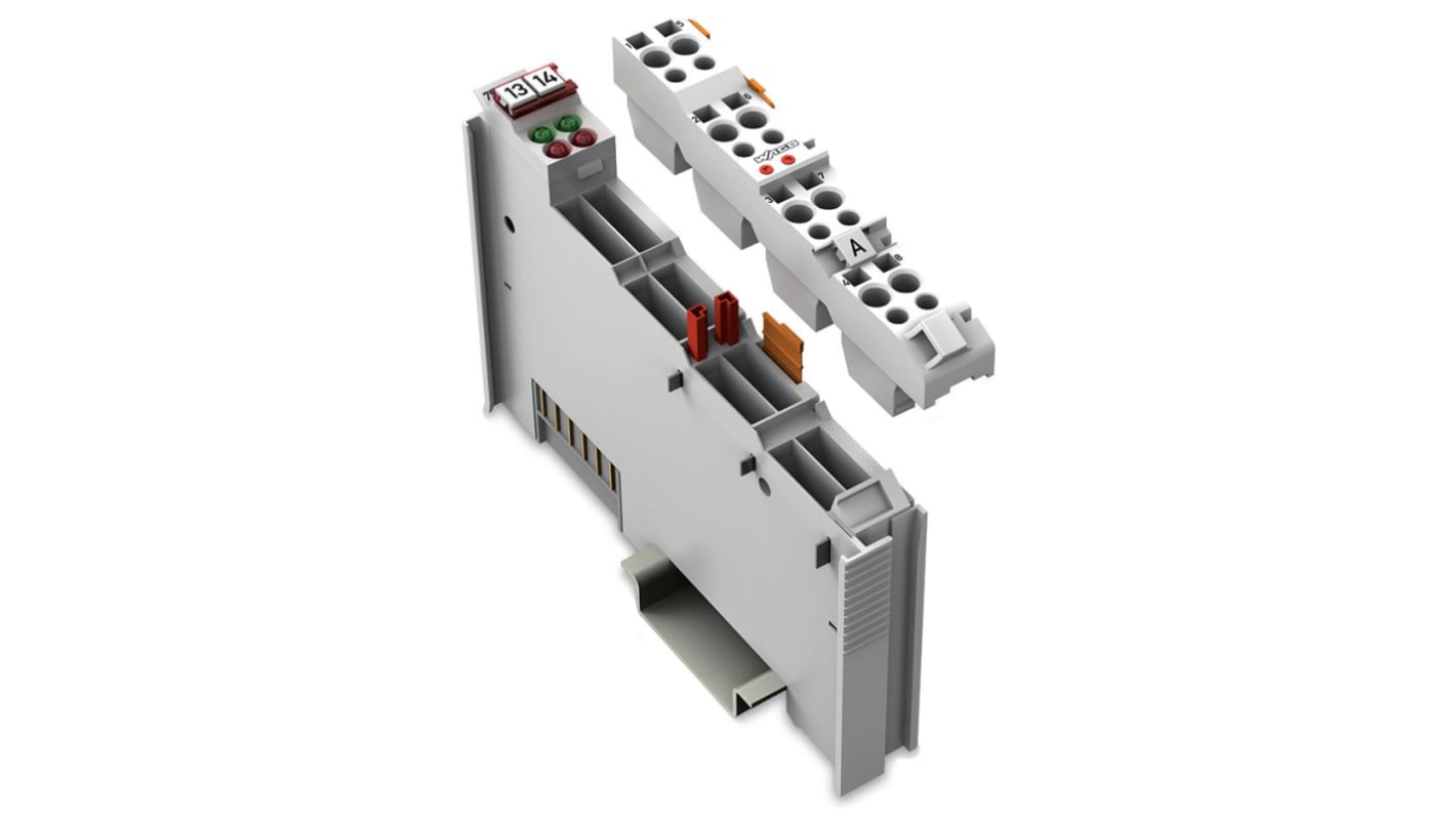 Modulo di uscita digitale Wago 753-506, 2 canali, alimentazione 24 V c.c., montaggio su guida DIN 35, materiale policarbonato.