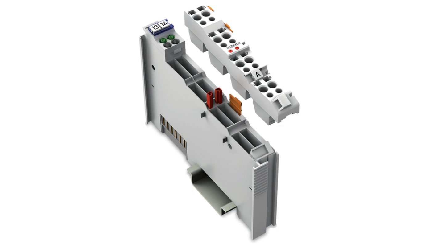 Modulo di distribuzione di potenza Wago 753554, 2 canali analogici, 24 V c.c., montaggio su guida DIN 35, materiale policarbonato.