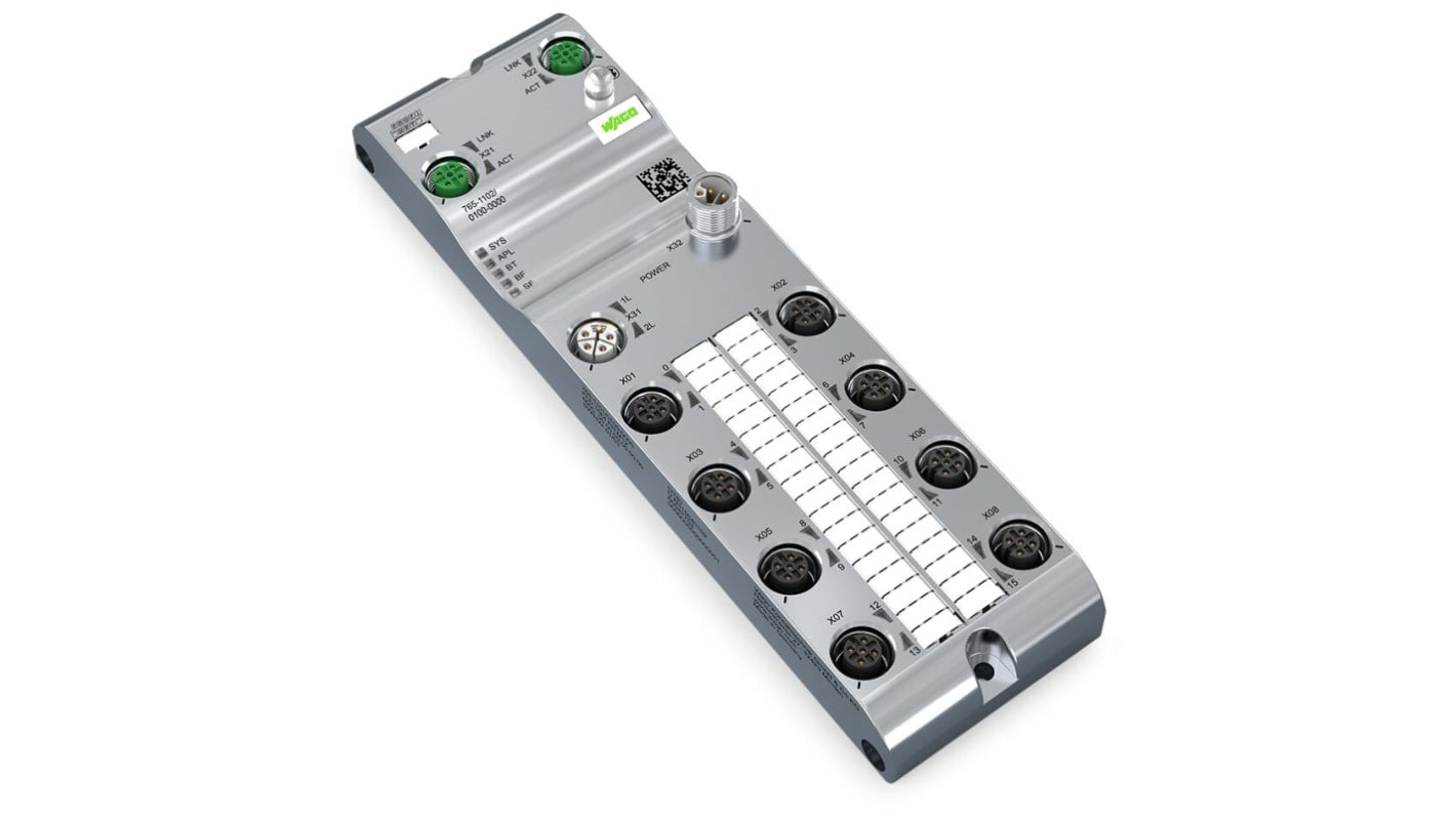 Modulo I/O digitale Wago 765-1102/100-000 per PLC, 16 ingressi, alimentazione 24 V c.c., comunicazione Profinet.