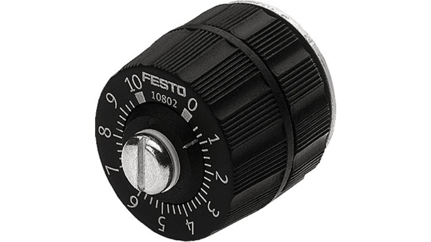 Valvola di controllo pneumatica Festo GRP-160-PK-4, manopola rotativa, montaggio su pannello, pressione max 8 bar.