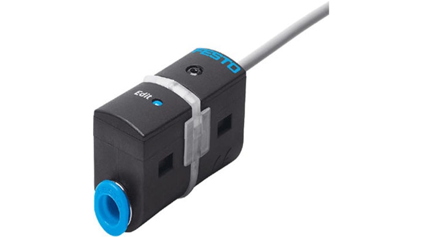 Sensore di pressione relativa Festo SDE5-D10-O-Q6-N-K, intervallo 0-10 bar, uscita NPN, serie SDE5.