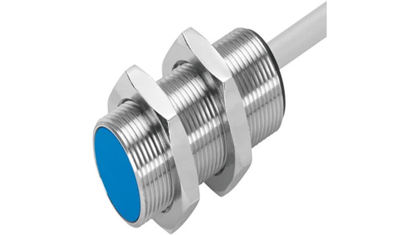 Sensore di prossimità cilindrico Festo SIEH-M18B-PS-K-L, PNP, M18 x 1, rilevamento 8 mm, IP65/IP67, corpo in acciaio inox.