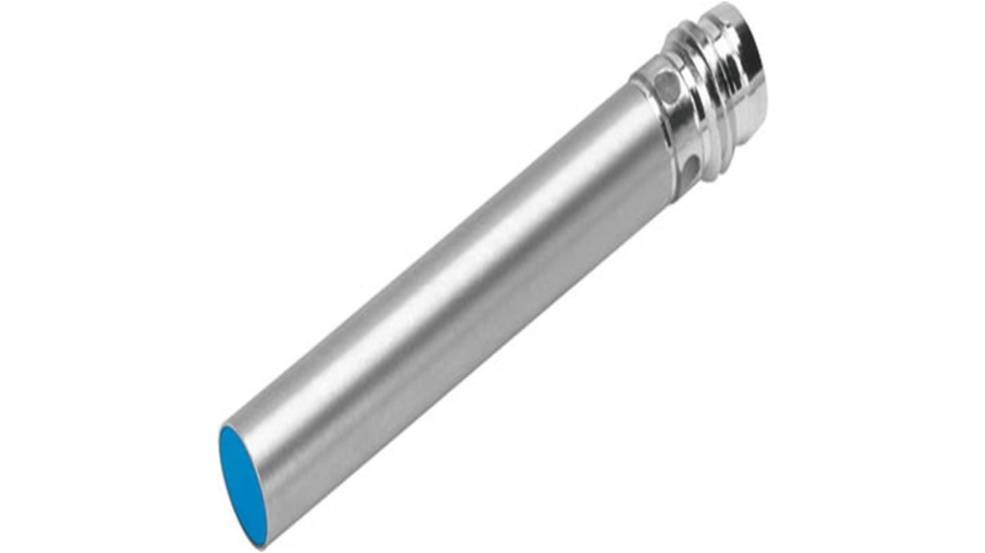 Sensore di prossimità cilindrico PNP Festo SIEN-6,5B-PS-S-L, rilevamento 1,5 mm, IP65/IP67, alimentazione 10-30 V CC.