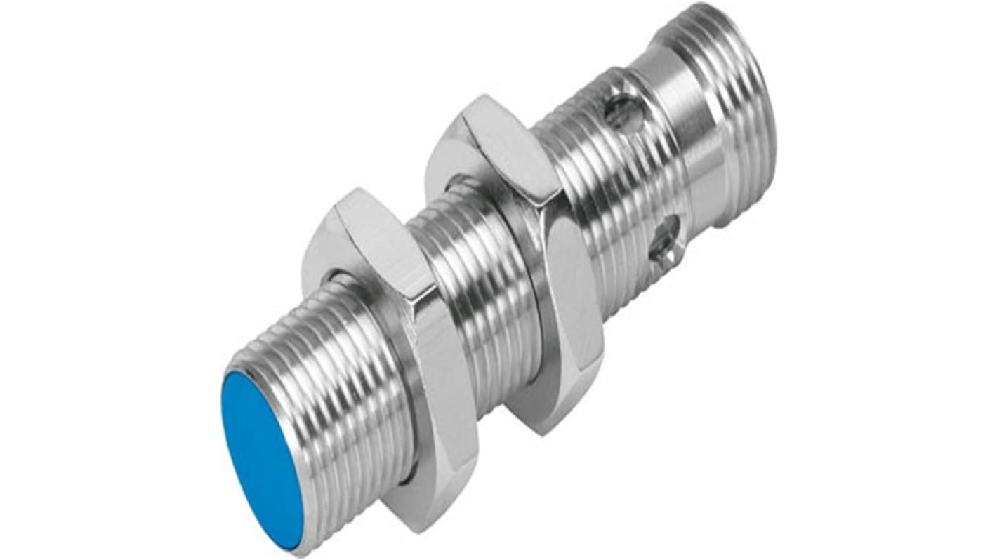 Sensore di prossimità cilindrico NPN Festo SIEN-M12B-NO-S-L, M12 x 1, rilevamento a 2 mm, alimentazione 10-30 V CC, IP65/IP67.