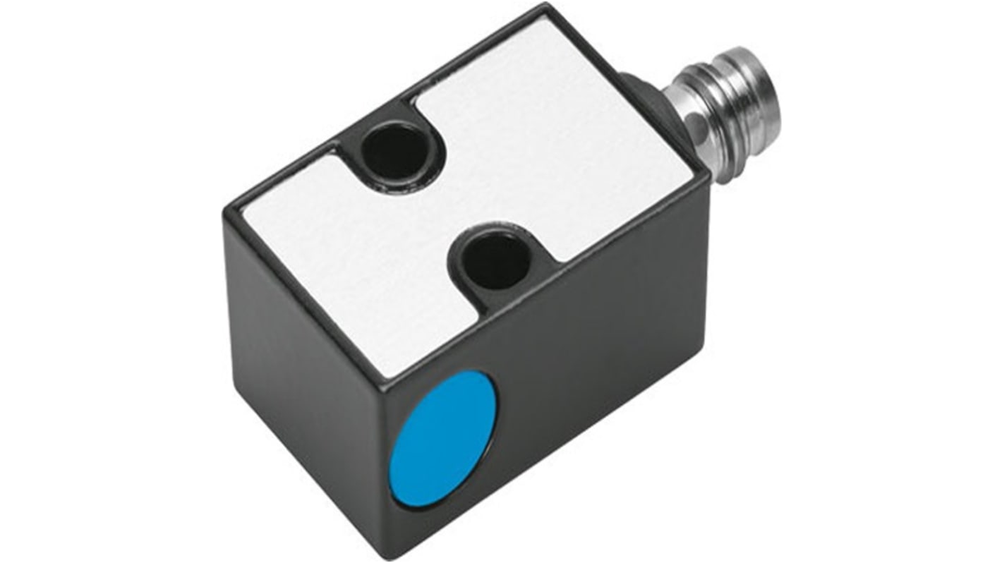 Sensore di prossimità Festo SIES-V3B-PS-S-L, PNP, rilevamento 2 mm, IP67, design compatto, connettore maschio, facile installazione.