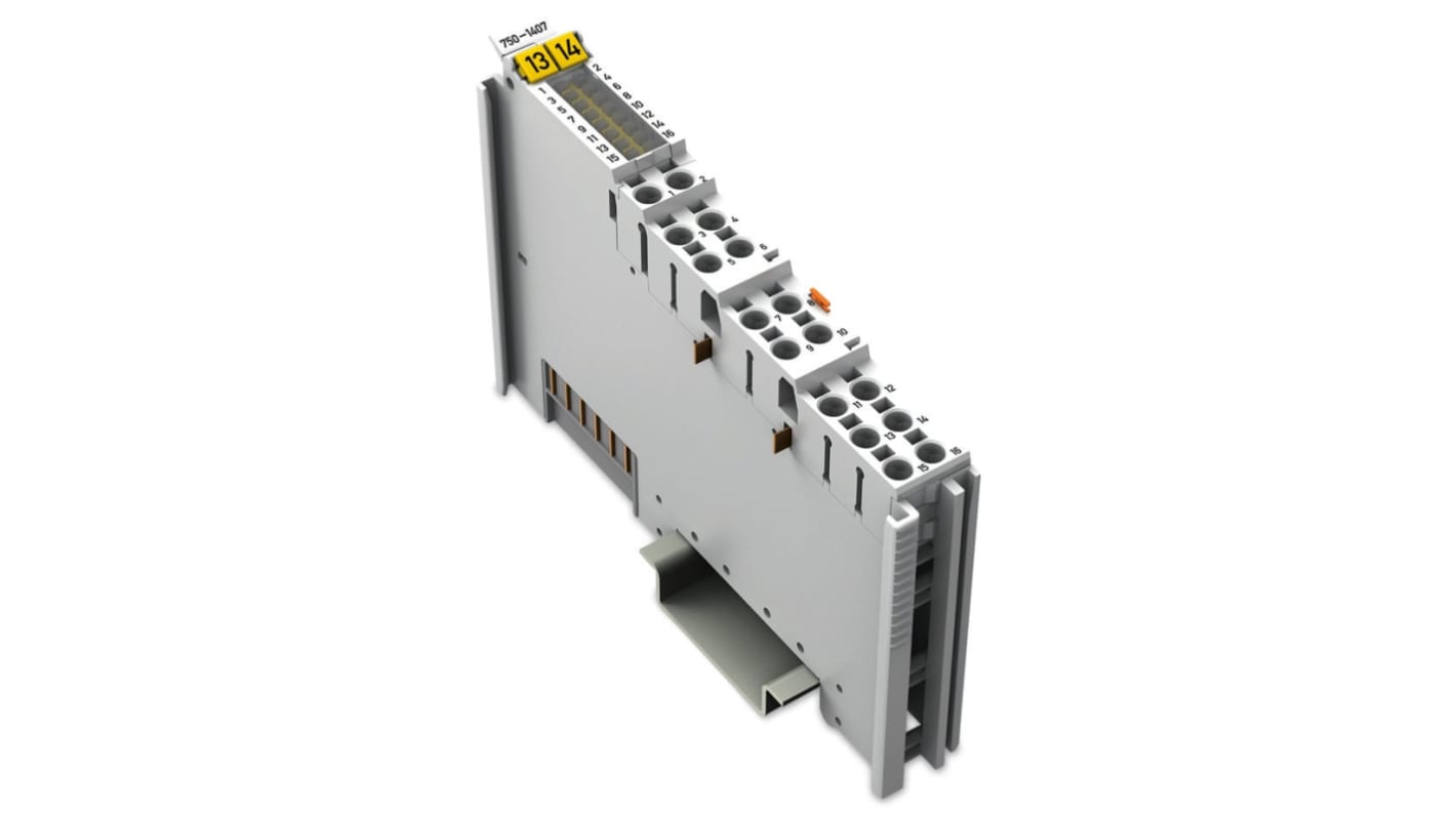 Modulo di ingresso digitale Wago 750-1407 per PLC, 16 ingressi, alimentazione 24 V c.c., montaggio su guida DIN 35.