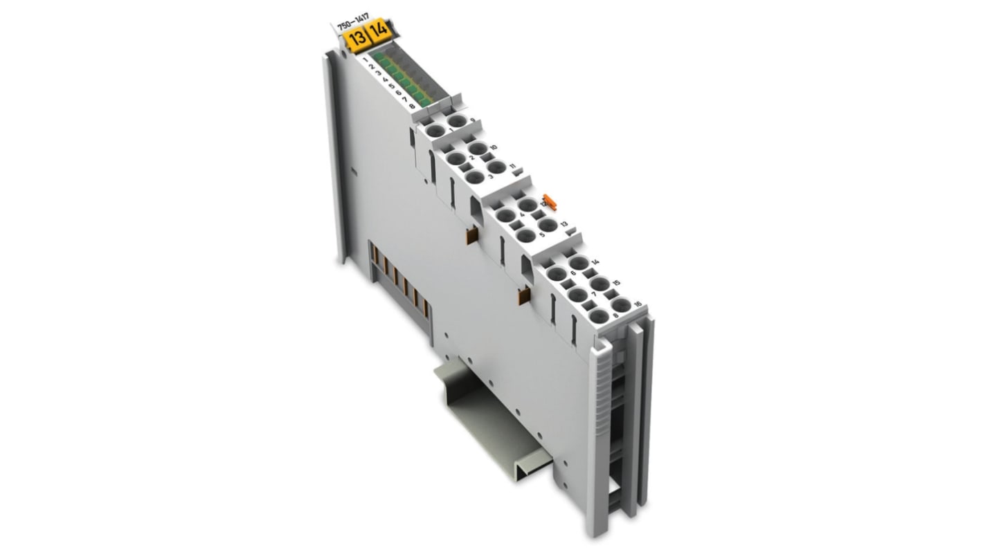 Modulo di ingresso digitale Wago 750-1417, 8 canali, alimentazione 24 V c.c., montaggio su guida DIN 35.