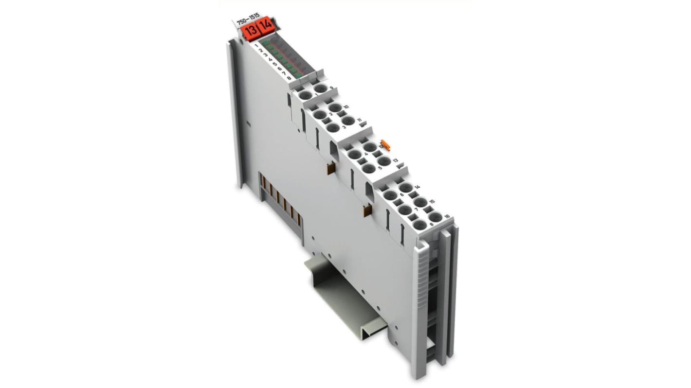 Modulo di uscita digitale Wago 750-1515, 8 canali, montaggio su guida DIN 35, alimentazione 24 V c.c., conforme a RoHS.
