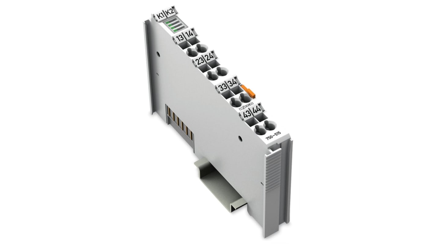 Modulo di uscita digitale Wago 750-515, 4 uscite NA isolate, alimentazione 5 V CC, conforme RoHS.