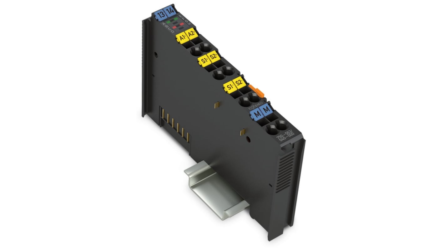 Modulo di distribuzione di potenza Wago 750-563, 2 canali analogici, alimentazione 24 V c.c., montaggio su guida DIN 35.