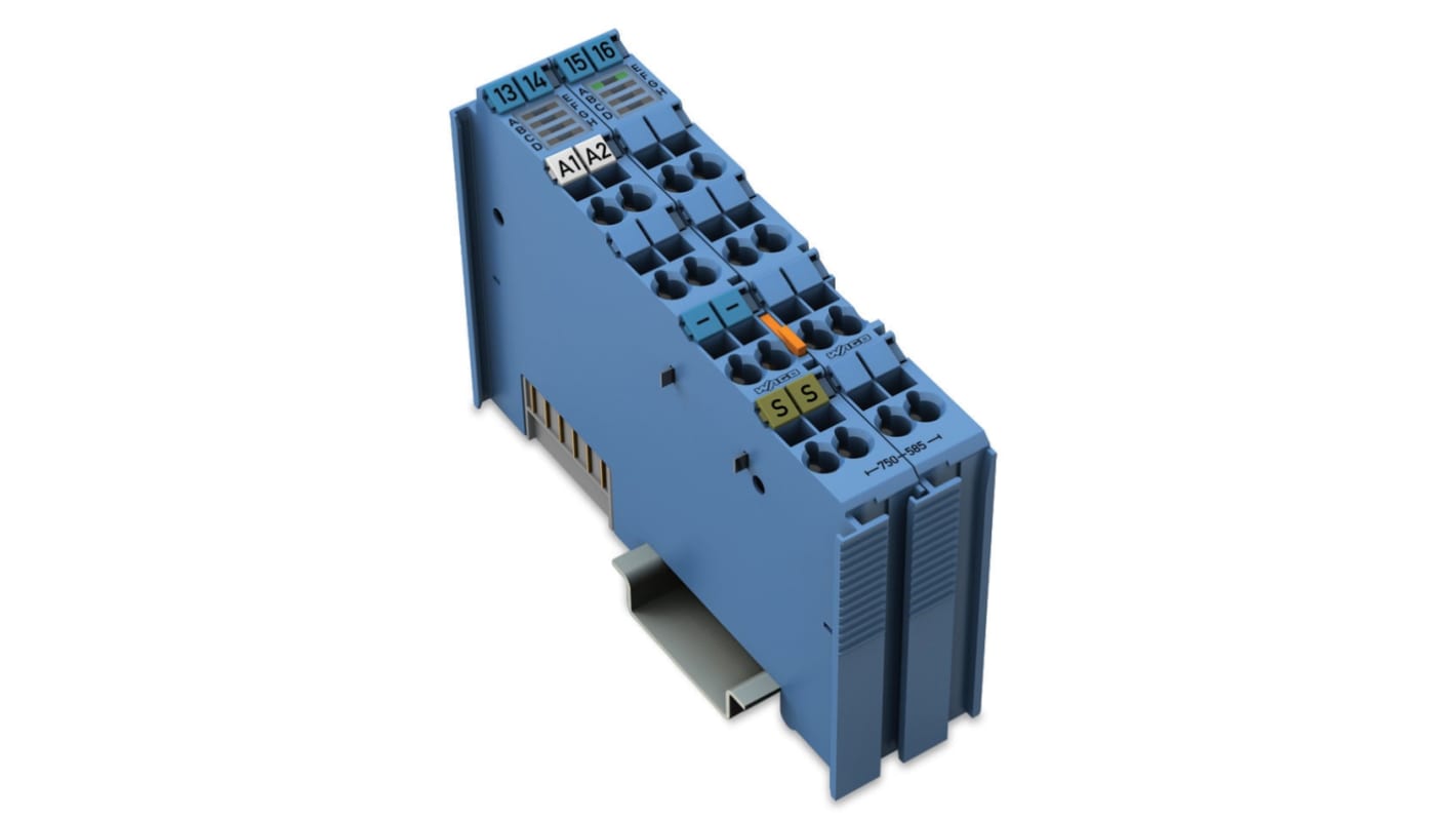 Modulo di distribuzione di potenza Wago 750-585, 2 canali analogici, alimentazione 24 V c.c., montaggio su guida DIN 35.