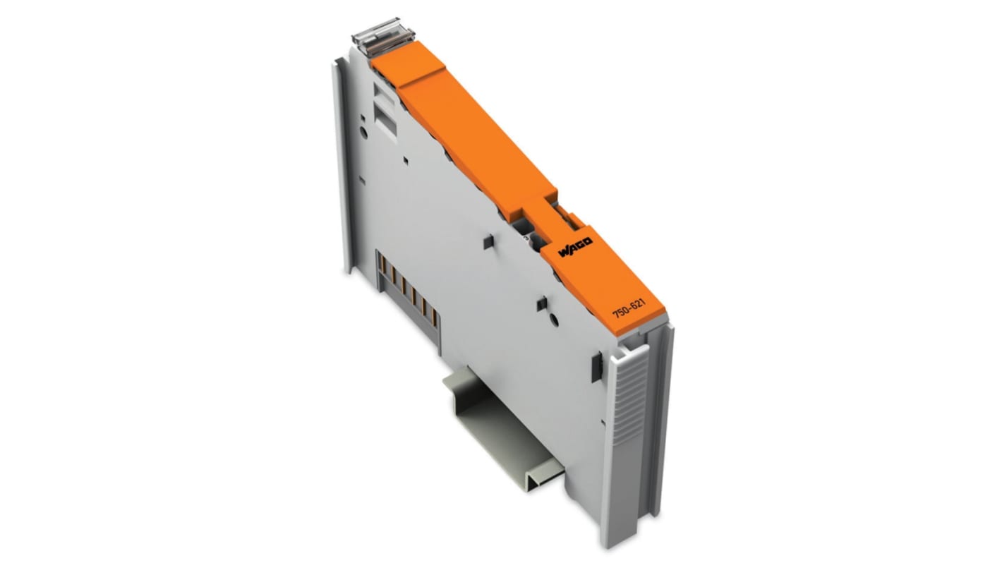 Modulo I/O PLC Wago 750-621, grigio chiaro, montaggio su guida DIN 35, alimentazione 5 V CC, grado di protezione IP20.