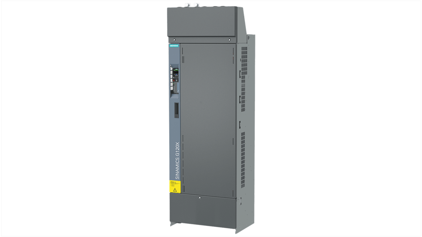 Inverter Siemens 6SL3220-3YE58-1CP0, 355 kW, 3 fasi, grado di protezione IP20, per applicazioni industriali.
