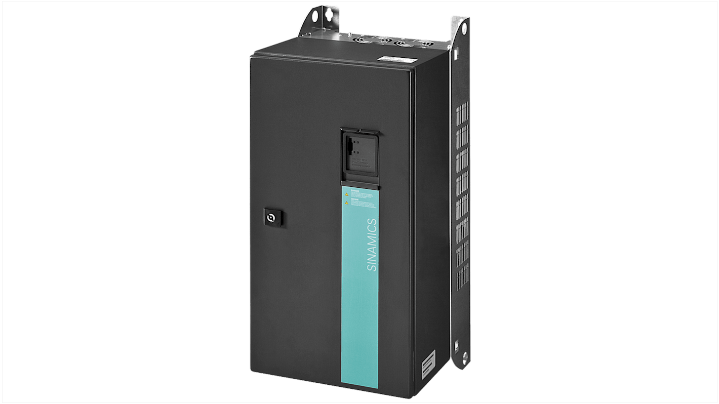 Inverter Siemens 6SL3223-0DE345AA0, 3 fasi, 45 kW, 400 V, IP55, corrente 70 A, temperatura -10 a 40 °C.