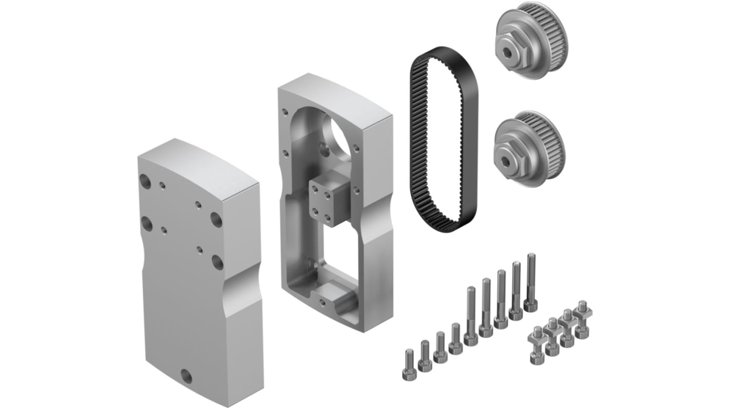 Festo EAMM-U-110-D60-80G-120, kit di montaggio per accoppiamento motori e assi, trasmissione tramite cinghia, conforme RoHS.
