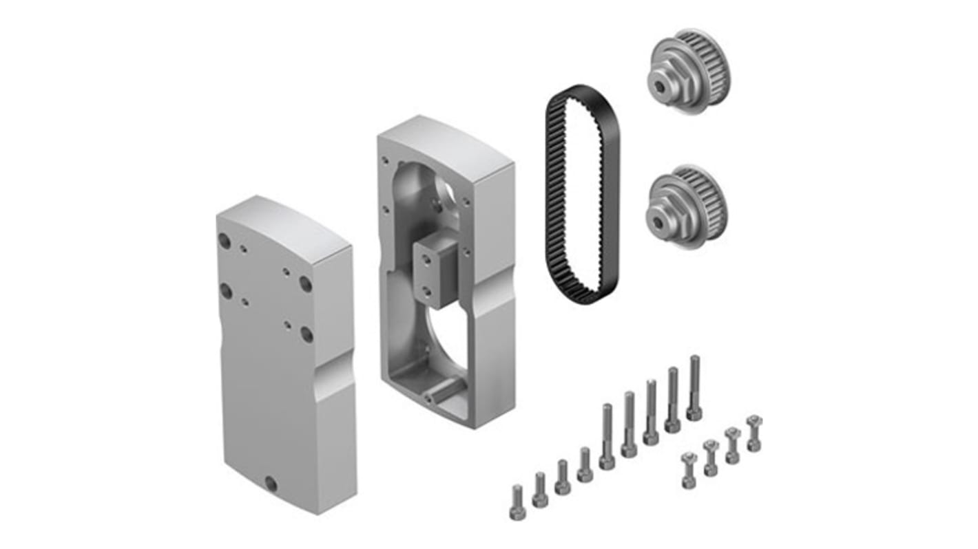 Kit di montaggio Festo EAMM-U-86-D40-70A per azionamenti elettromeccanici, grado di protezione IP40, umidità 0-95%.