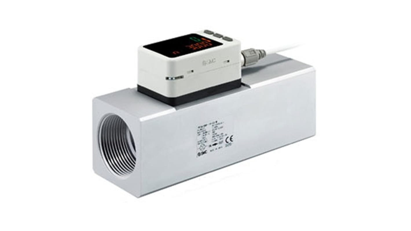 Interruttore di flusso SMC PF3A712H-F20-FS per aria secca e N2, flusso 120-12000 l/min, alimentazione 24 V c.c.