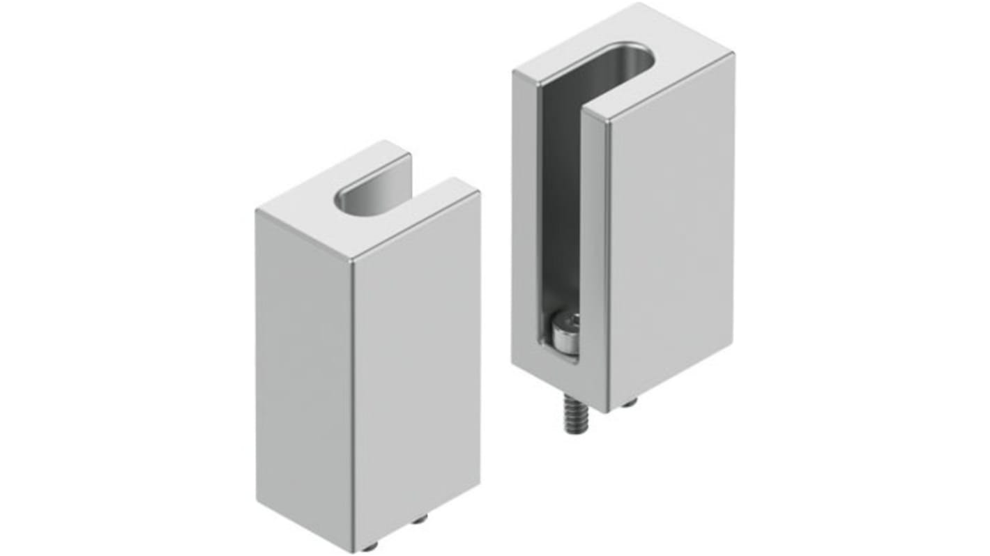 Pinza pneumatica Festo BUB-HGPT-16-B, massima pressione 8 bar, in lega di alluminio, montaggio a guaina con foro passante.