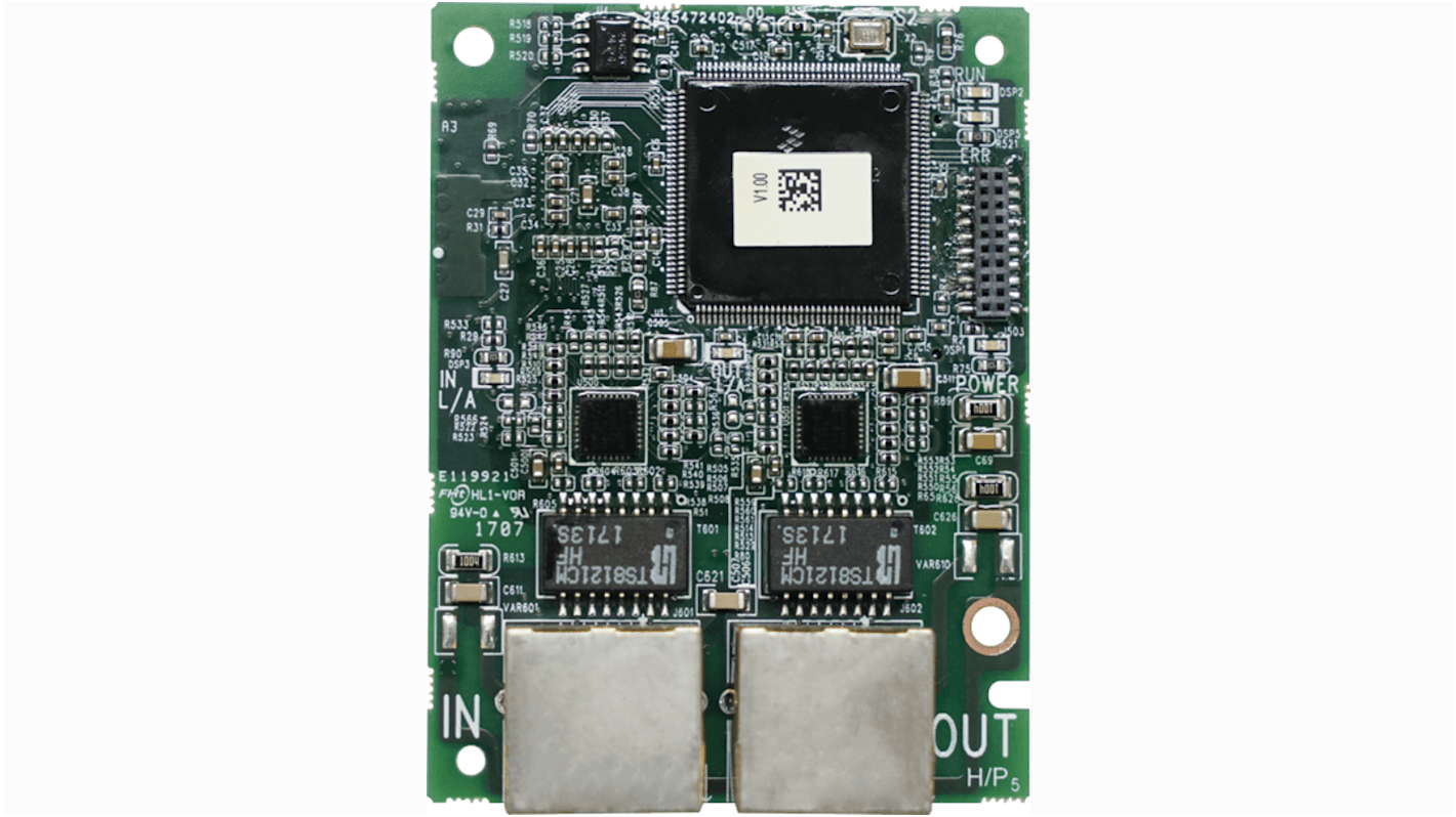 Modulo EtherCAT Delta Electronics CMC-EC01, montaggio a pannello, interfaccia RJ-45, peso 27 g, temperatura -10 a 15 °C.