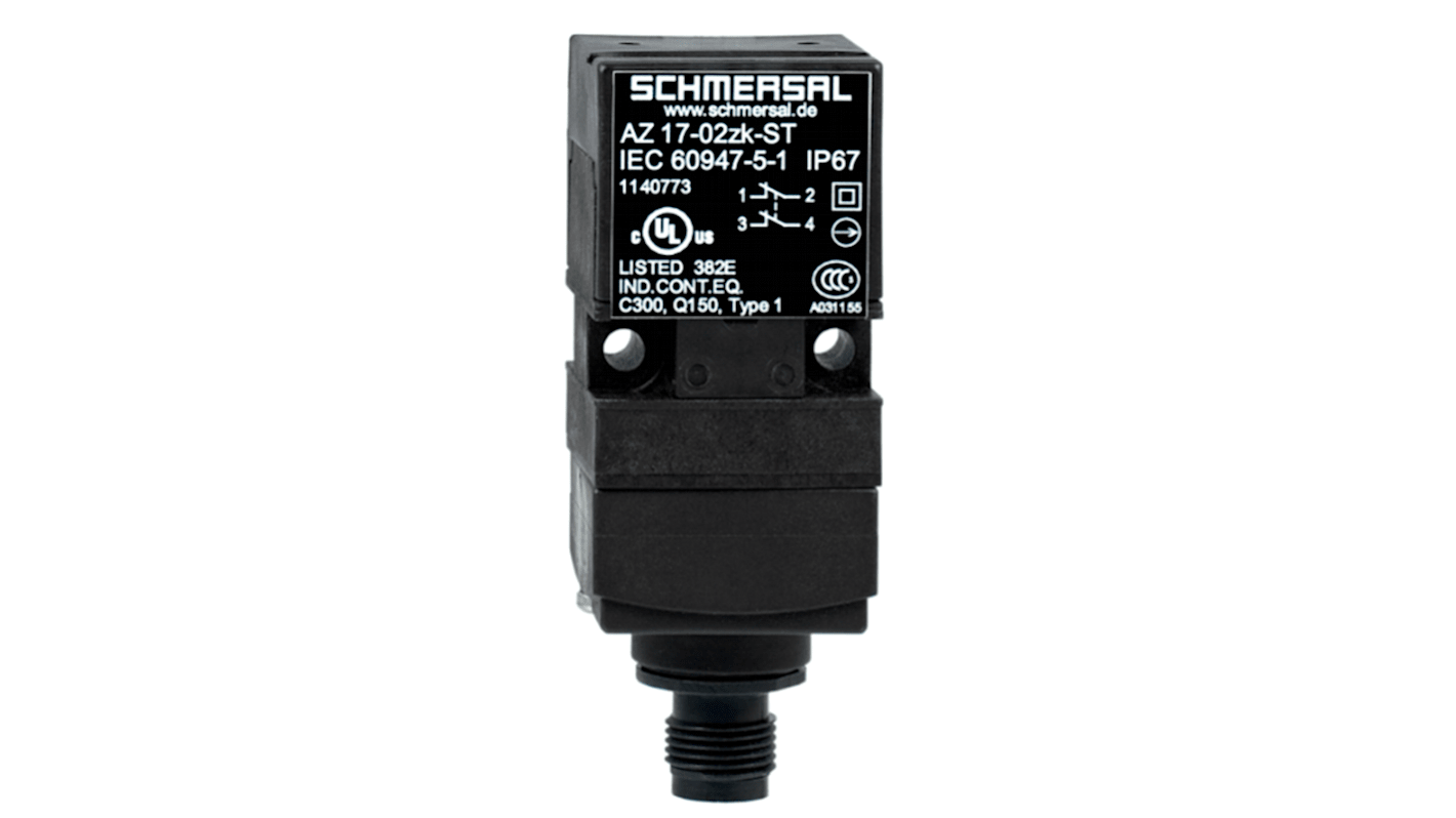 Interruttore di interblocco di sicurezza Schmersal AZ 17-11ZK-ST, 1NC/1NA, con attuatore, contenitore in termoplastico rinforzato.
