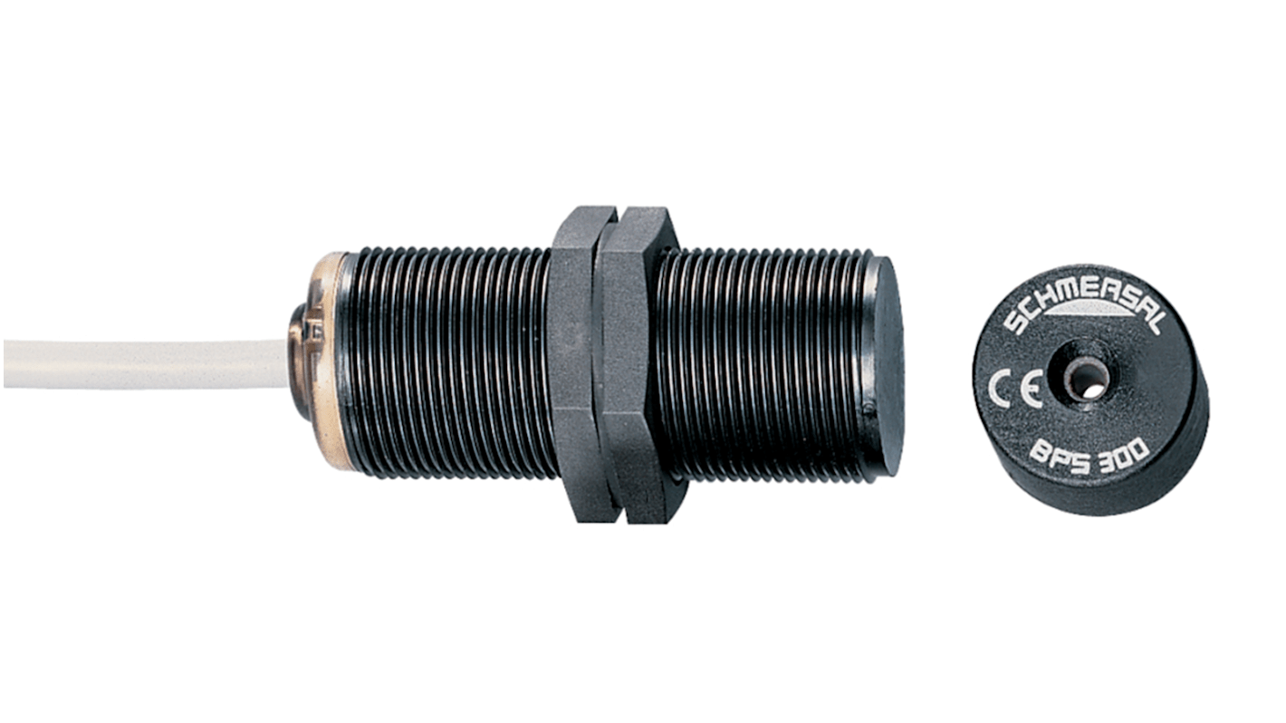 Interruttore di sicurezza Schmersal BNS300-01ZG, senza contatto, 24V cc, protezione IP67, dimensioni 15mm x 37mm.