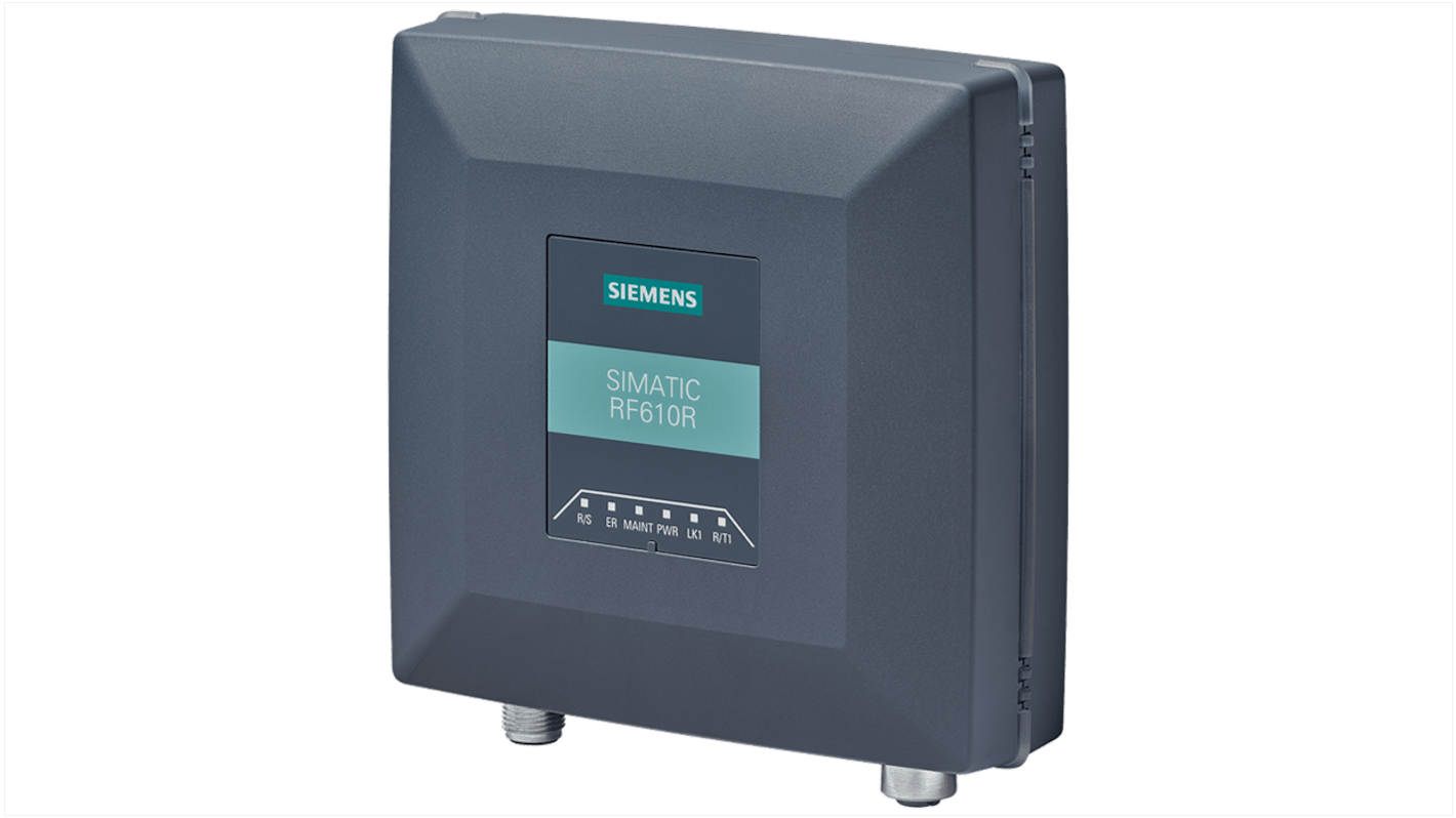 Lettore RFID fisso Siemens 6GT2811-6BC10-1AA0, distanza di lettura 1600 mm, IP67, alimentazione 24 V CC.