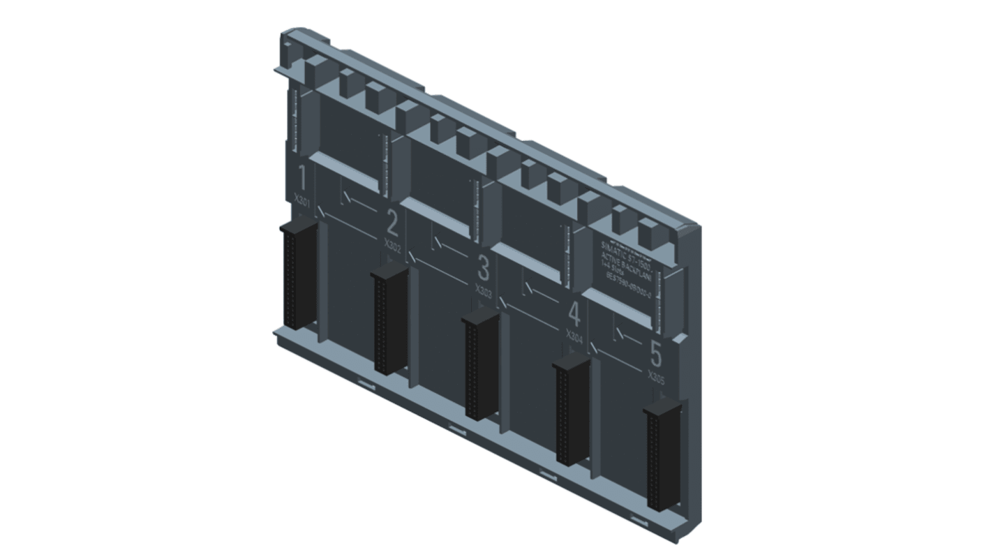 Backplane Siemens 6AG2590-0BD004AA0 per guida DIN, compatibile con ET 200MP, protezione contro umidità e polvere.