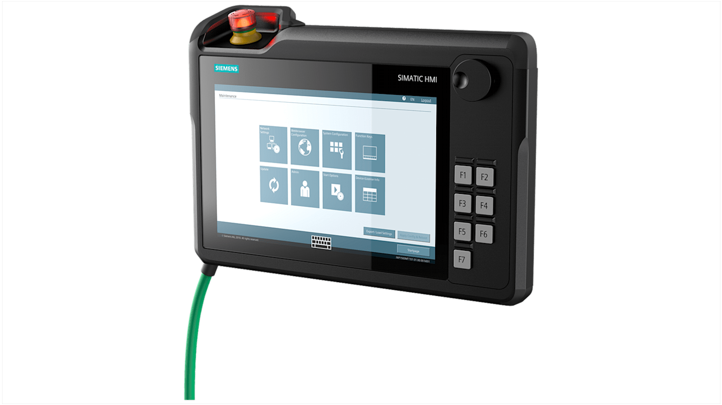 Pannello HMI Siemens 6AV2145-6KM00-0AA0, 10" TFT, risoluzione 1280x800, multi-touch, interfaccia PROFINET.