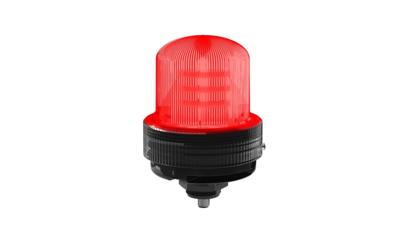 Segnalatore lampeggiante fisso LED rosso Banner K100B-BLZRQ, alimentazione 100-240V, montaggio su base, grado di protezione IP66.