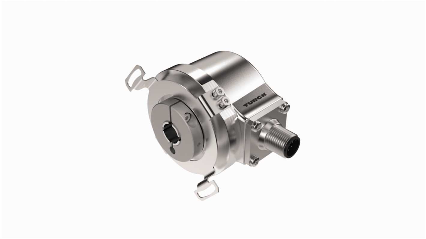 Encoder incrementale Turck REI-E-114I12E-2B1024-H1181, tecnologia ottica, 1024 impulsi/giro, flangia statorica, diametro albero 12 mm, uscita HTL, IP64.