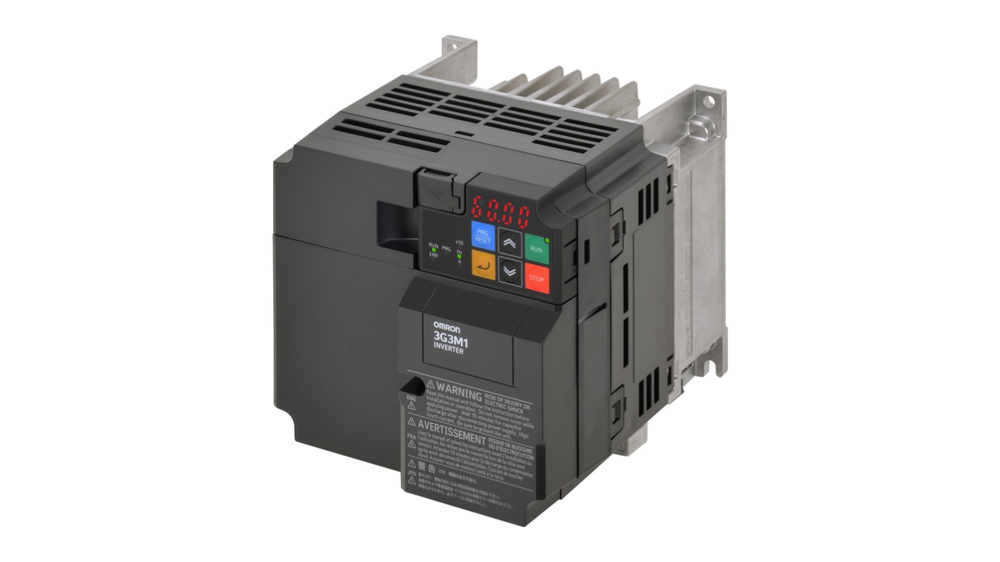 Avviatore a velocità variabile Omron 3G3M1-A2037, potenza 0,2-18,5 kW, tensione 200 V CA, controllo di coppia, encoder integrato.