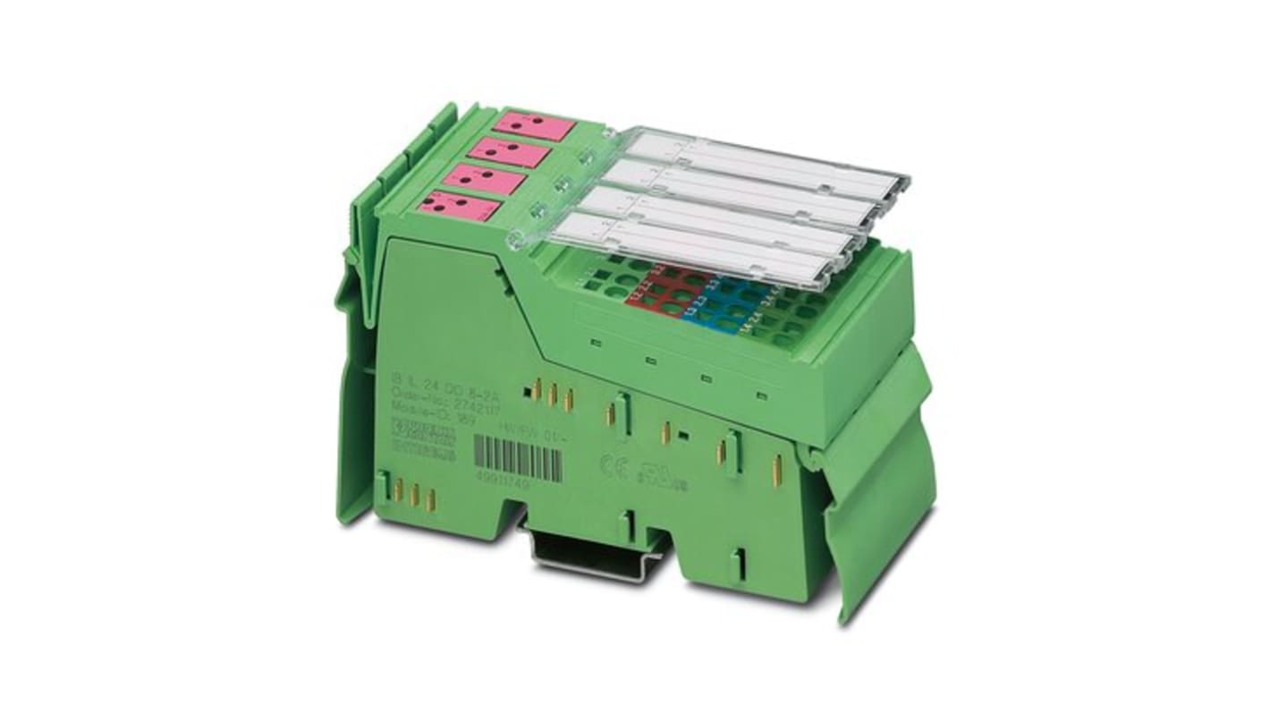 Modulo I/O digitale Phoenix Contact 2861603, 8 uscite, alimentazione 24 V c.c., protetto da cortocircuito e sovraccarico.