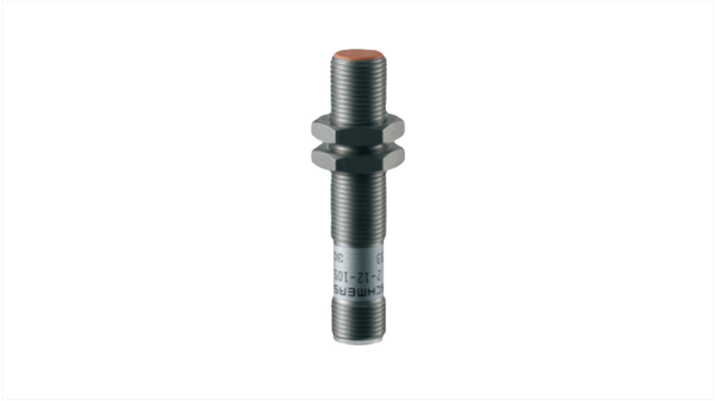 Sensore di prossimità induttivo cilindrico Schmersal IFL 2-12-10STP, tecnologia PNP, design M12, grado di protezione IP67.