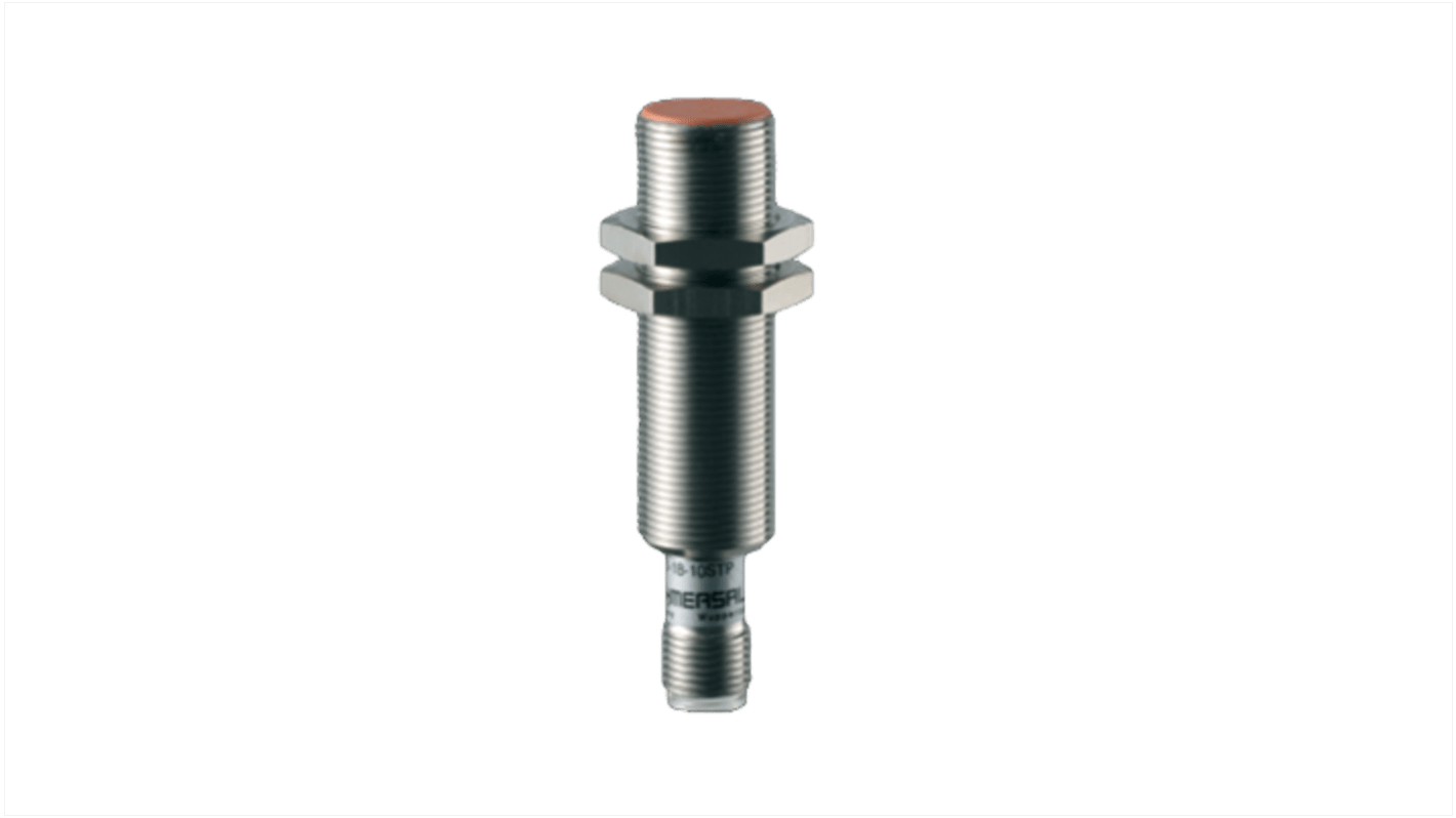 Sensore di prossimità induttivo cilindrico Schmersal IFL 5-18-10STP, PNP, M8, 5 mm, IP67, ottone nichelato, 10-30 V CC.
