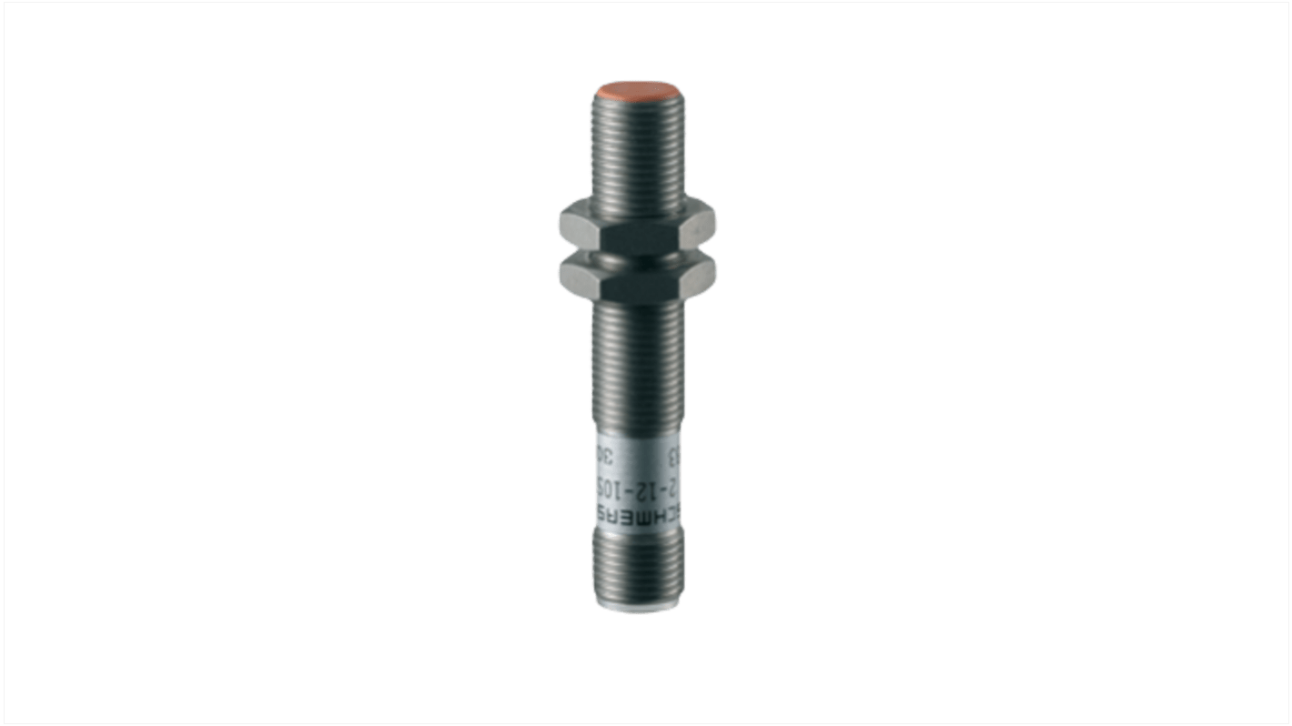 Sensore di prossimità induttivo cilindrico Schmersal IFL 2-12-10STN, tecnologia NPN, design M12, rilevamento 2 mm, IP67.