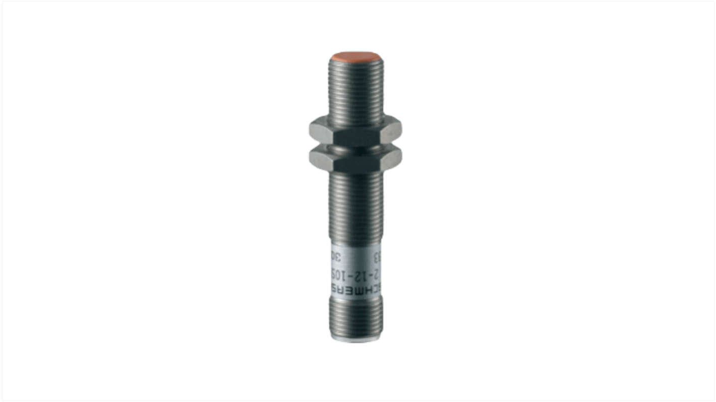 Schmersal IFL 2-12-01STN, sensore induttivo cilindrico NPN M12, rilevamento 2 mm, custodia metallica, IP67, alimentazione 10-30 V CC.
