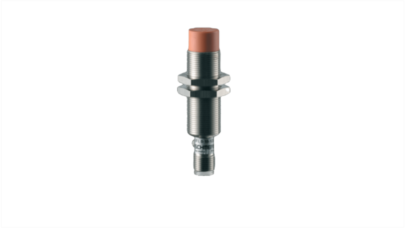 Sensore di prossimità induttivo cilindrico PNP M8 Schmersal IFL 8-18-10STP, rilevamento 8 mm, IP67, alimentazione 10-30 V CC.