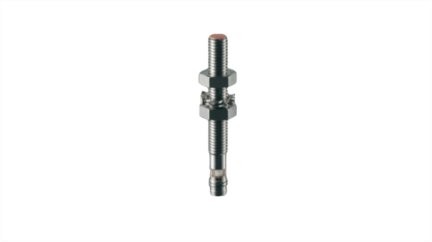 Sensore di prossimità induttivo cilindrico Schmersal IFL 2-8M-10ST2P, tecnologia PNP, gamma di rilevamento 2 mm, custodia in ottone, IP67.