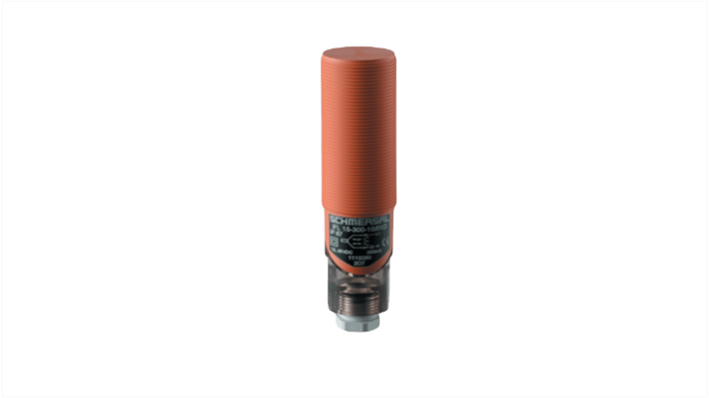Sensore di prossimità induttivo cilindrico Schmersal IFL 15-300-10/01D, design M30, rilevamento 15 mm, IP65, -25 a +70 °C.