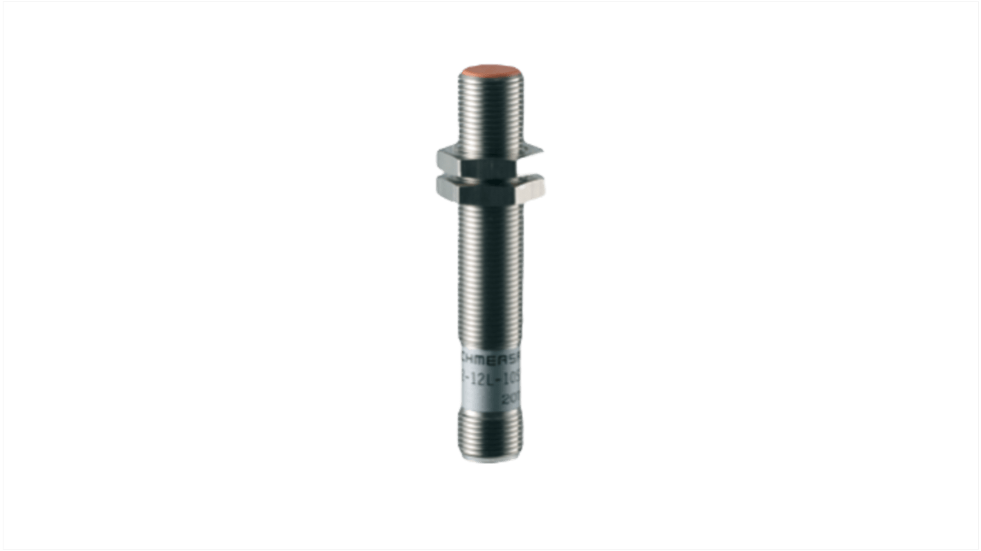 Sensore di prossimità induttivo cilindrico Schmersal IFL 2-12L-10STN, tecnologia NPN, design M12, rilevamento 2 mm, IP67.