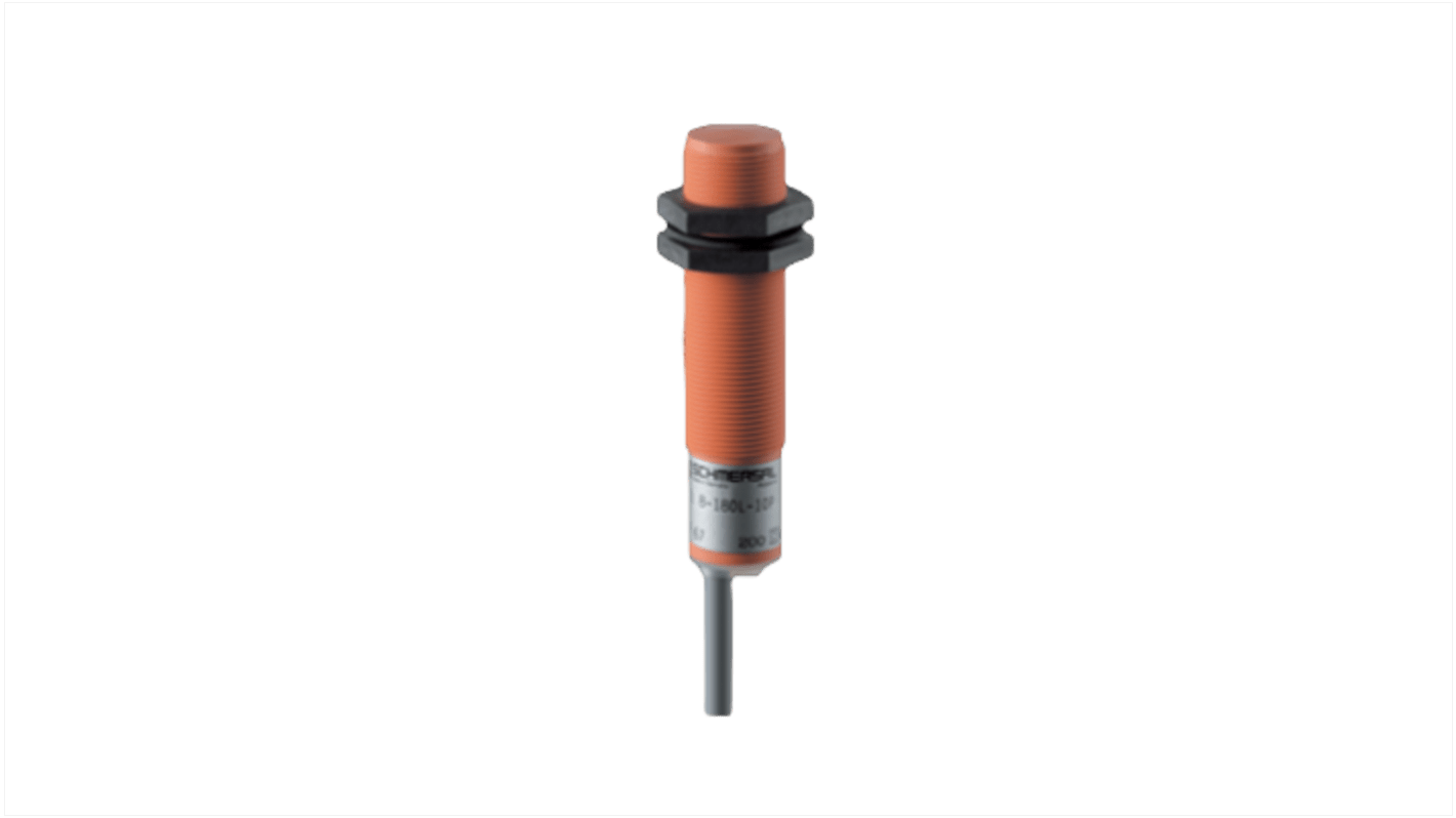 Sensore di prossimità induttivo cilindrico Schmersal IFL 8-180L-10P, PNP, M8, rilevamento 8 mm, IP67, alimentazione 10-30 V CC.