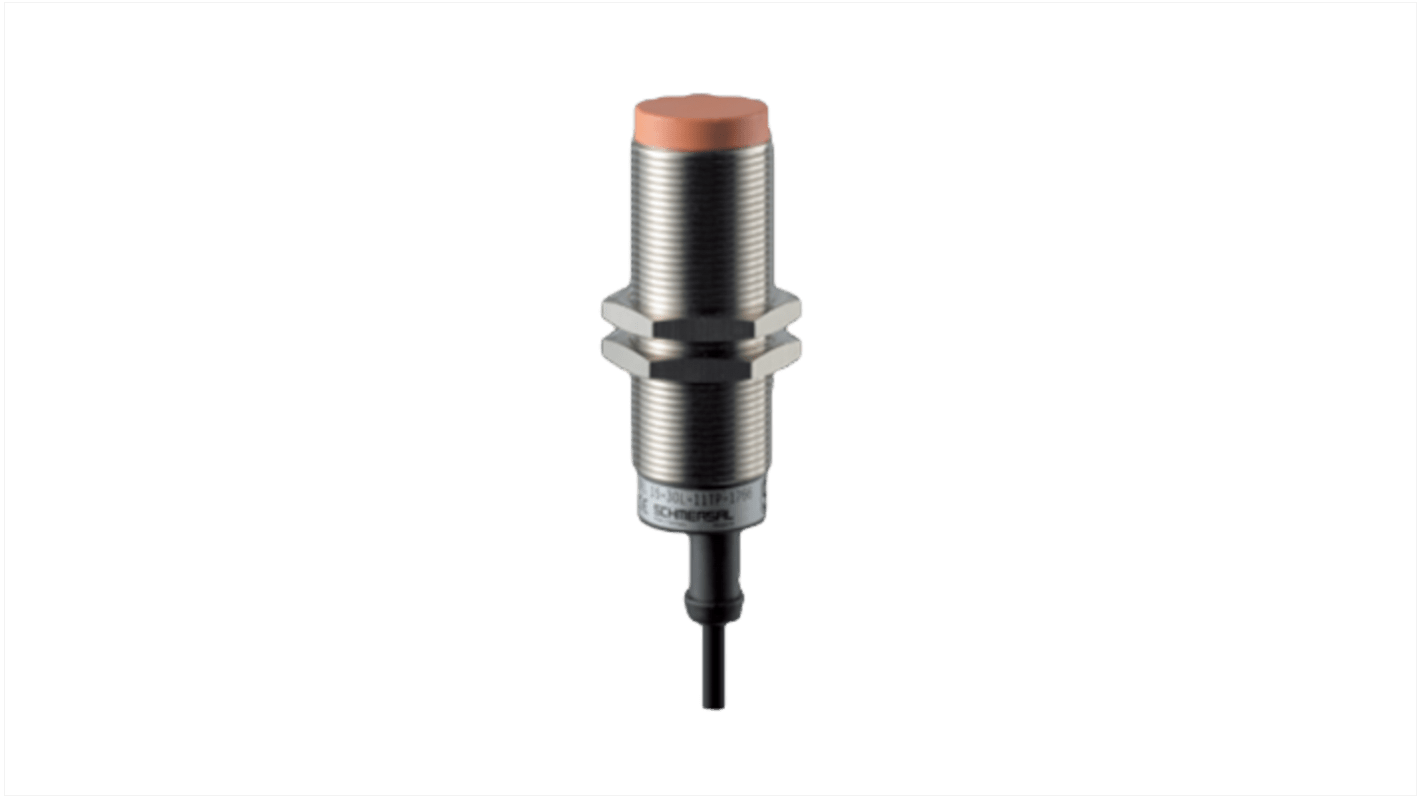 Sensore di prossimità induttivo cilindrico Schmersal IFL 15-30L-11TP-1766, design M30, uscita PNP, rilevamento 15 mm, IP67.