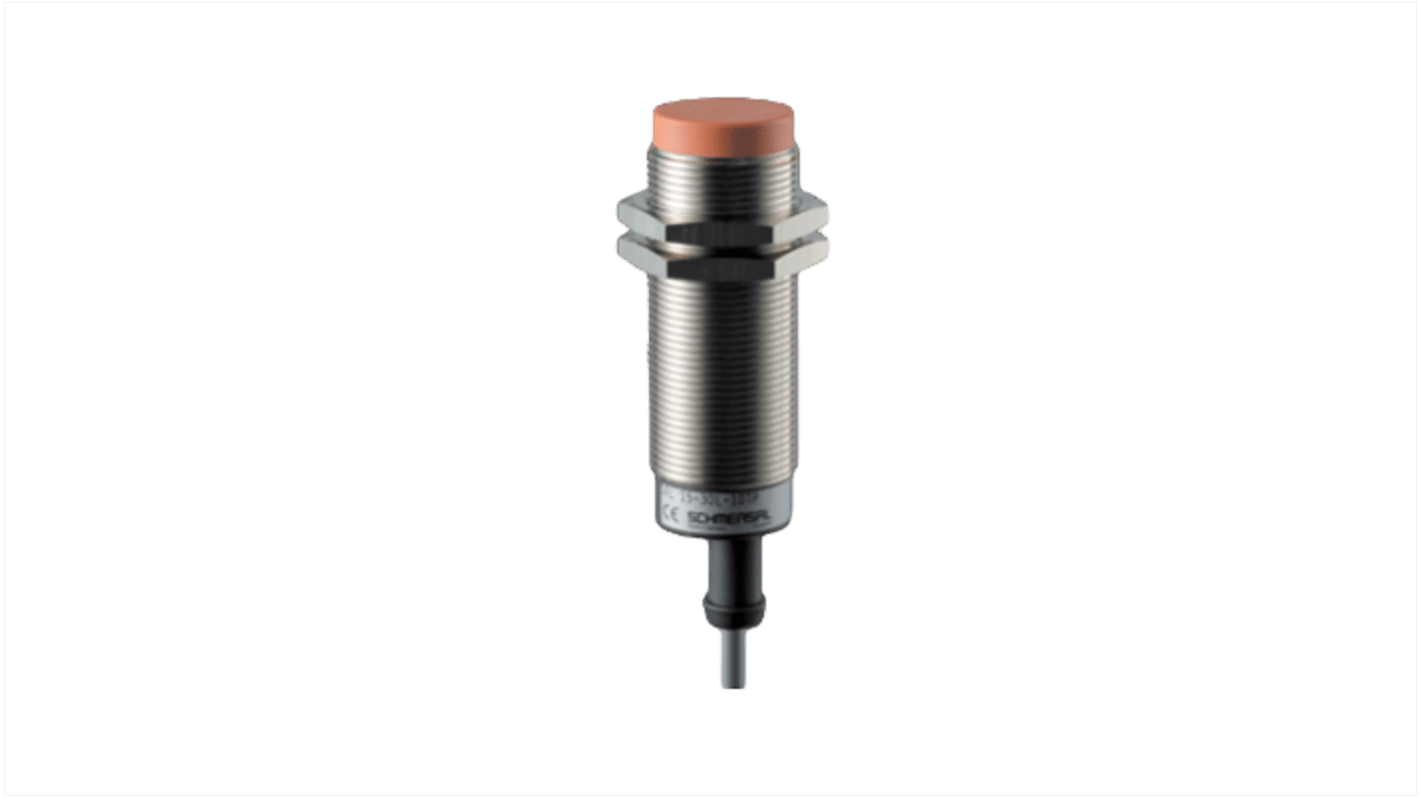 Sensore di prossimità induttivo cilindrico Schmersal IFL 15-30L-10TP, PNP, M30, rilevamento 15 mm, custodia metallica, IP67.